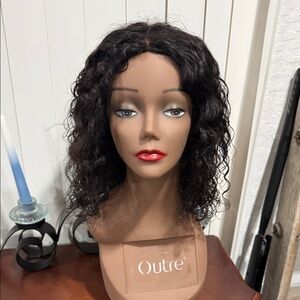 Human Hair Dark Brown Curly Wig for Women 13”